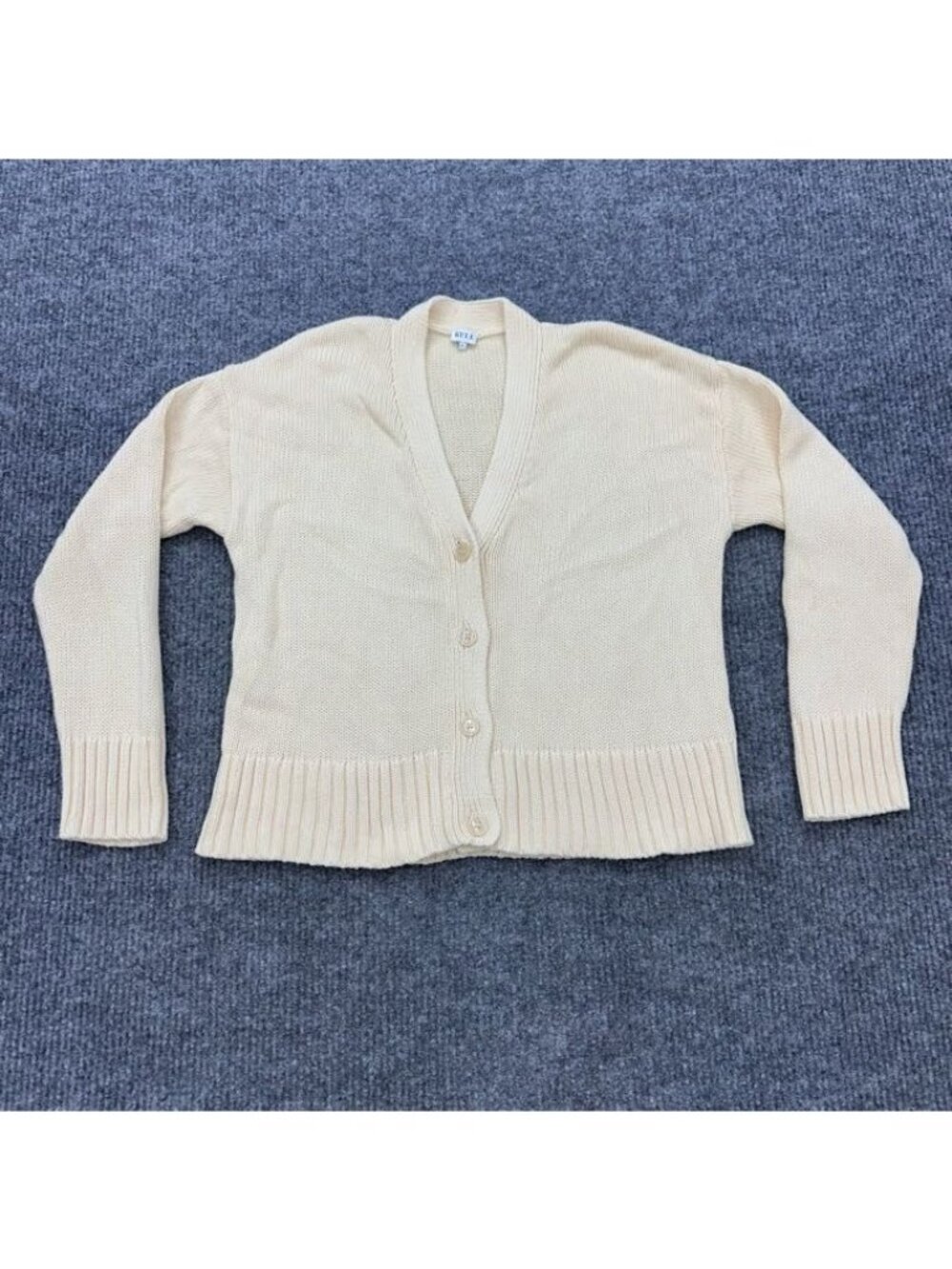 KULE Tommi Cardigan Button Up Sweater Knit V Neck 100% Cotton Preppy Women Large